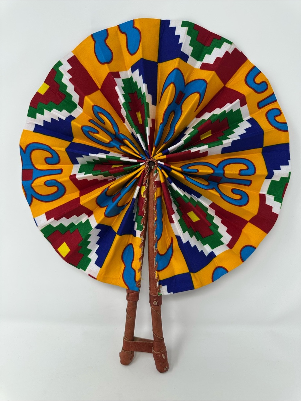 Ankara African Kente  Hand fan, Handheld Summer Fashion Foldable Women Hand fan